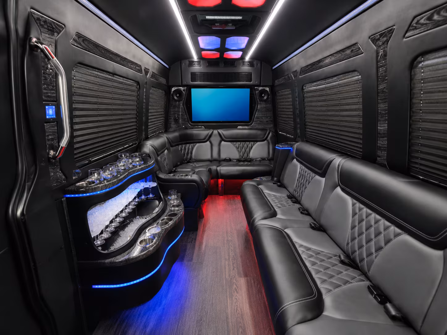 garden grove 30 passenger party bus inside
